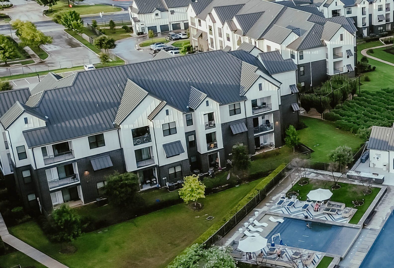 Aerial view of residential community
