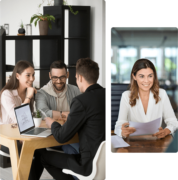Office professionals collaborating
